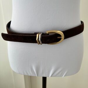 COLLAGE Brown Suede Fashion Belt Genuine Leather Made Canada Timeless Classic